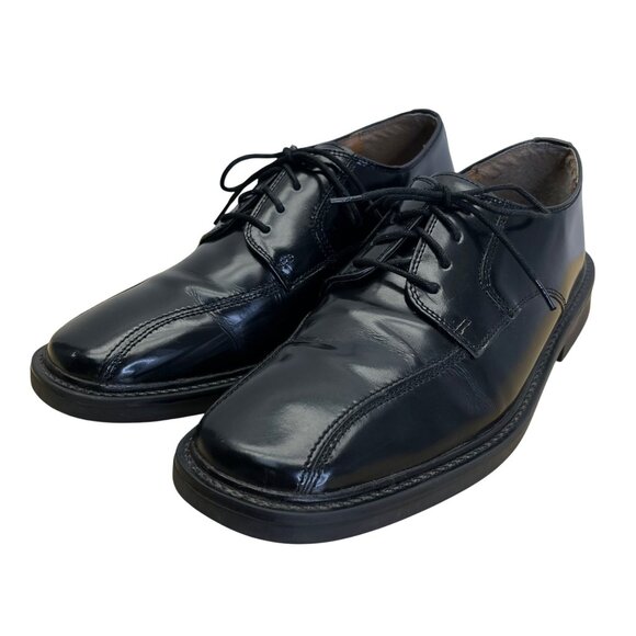 Stacy Adams Men’s Black Leather Lace Up Bike Toe Oxford Shoes Size 10.5M - Picture 3 of 14